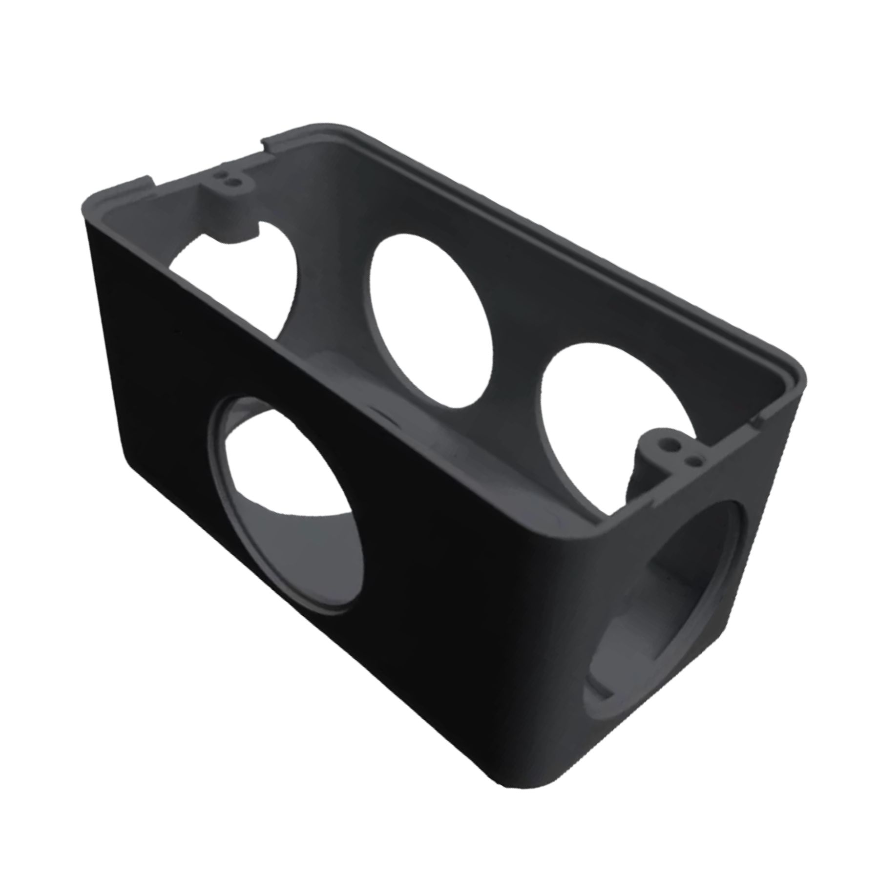 Opções de cores da Caixa de 6 entradas: Branco, Cinza e Preto.